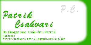 patrik csakvari business card