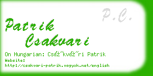 patrik csakvari business card